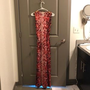 Michael Kors Satin Snake Print Maxi Dress